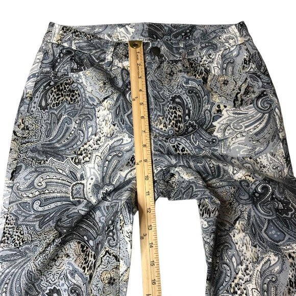 Chico's NWT Feathered Paisley Girlfriend Slim Leg Ankle Jeans Size 0 - Picture 10 of 11